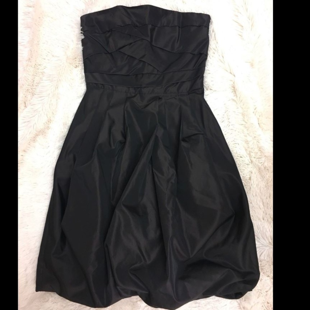 🧜‍♀️ Zara Brown Strapless Bubble Hem Party Dress